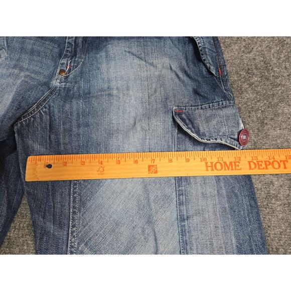 Akademiks Jeans Mens 36x31 Blue Denim Hip Hop Baggy Skater Wide Grunge Y2K - Picture 10 of 14